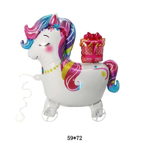 Nouveauté : Ballons en aluminium 3D de dessins animés (Girafe, Dinosaure, Chat, <span class=keywords><strong>Chien</strong></span>) avec roues pour animaux de compagnie, parfaits pour les fêtes d'anniversaire en extérieur - Product Image 3