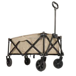 Carrito de Camping Plegable, Plegado sin Esfuerzo, Marco de Acero Ligero, Mango Ajustable, Portátil, para Viajes, Pesca, Jardín, Almacenamiento - Product Image 1