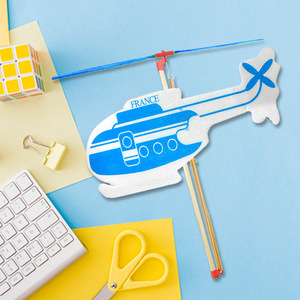 Tiger Rubber Band Powered Helicopter DIY <b>Model</b> <b>Kit</b> For Kids Indoor Outdoor Play 5-7 Years Age Range - Product Image 4