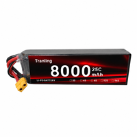 Batterie Lipo haute capacité 8000 mAh, performances optimales 6S 8S 12S 25C pour aéronefs, produit UAV de haute qualité