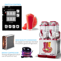 Machine à slush commerciale à 2 réservoirs, multifonctionnelle, pour jus, cocktails, smoothies, granita