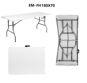 Table pliante en plastique robuste de 6 pieds, table de banquet en HDPE pour les fêtes, la restauration et les événements en plein air - Product Image 4