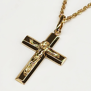 Klasik tasarım 18K katı altın tasarımcı Vintage çapraz Charms kolye takı yapımı için - Product Image 3