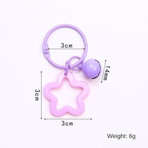 Coloré étoile à cinq branches Yake neuf porte-clés pendentif ensemble pendentif décoration petit amour frais Promotion paquet emballage - Product Image 3