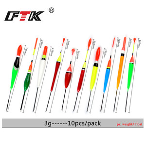 FTK 10 pièces Flotteurs De Pêche Bobbers Sapin <span class=keywords><strong>Flotteur</strong></span> Pour La Pêche À La <span class=keywords><strong>Carpe</strong></span> - Product Image 3