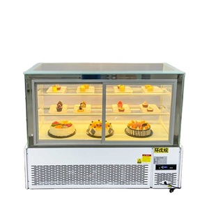 Vitrina Refrigerada para Pasteles de Mármol Artificial con Puerta Corredera de Vidrio, Iluminación LED y Enfriamiento por Aire de 2-10°C para Cafetería o Panadería - Product Image 4