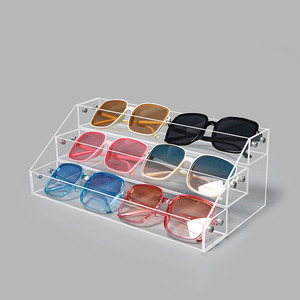 Soporte de exhibición de gafas y gafas de presbicia de acrílico transparente Estante de almacenamiento de gases escalonados con herramientas de instalación Soporte de perfume - Product Image 4