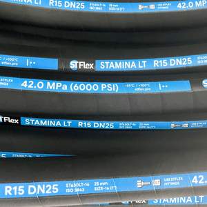 Tuyau hydraulique 6000+ <span class=keywords><strong>PSI</strong></span>, spirale de fil d'acier à 6 couches, 3/8 pouce 1 pouce SAE 100 R15, fabrication directe pour l'industrie chimique - Product Image 2