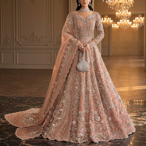 High Quality Customizable Plus <b>Size</b> Bridal <b>Dress</b> with Crystal Flowers Floor-Length A-Line Style Private Label <b>Wedding</b> <b>Dress</b> - Product Image 3