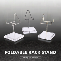Fournitures d'usine support de fond en métal pliable à bas prix support d'affichage en pierre de cristal support minéral efficace