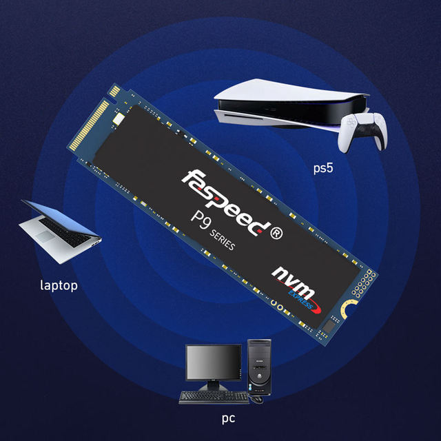 Faspeed P9 Internal M.2 PCIe4.0 NVMe SSD 512GB/1TB/2TB 3-Year Warranty 5000MB/s Read 3500MB/s Write TLC 8MB Cache Desktop