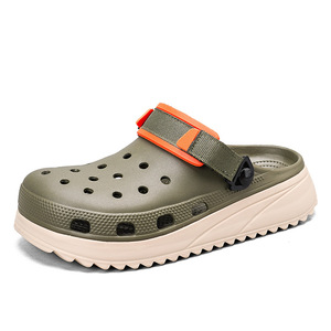 Chaussures de marche à semelle épaisse ondulée, sandales convertibles, chaussures décontractées légères pour hommes, design multi-trous ventilés pour la plage et la piscine - Product Image 3