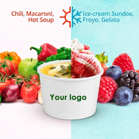 Gobelet à crème glacée jetable de luxe personnalisé avec logo, gobelet à crème glacée jetable avec couvercles, impression personnalisée, biodégradable, 4 oz