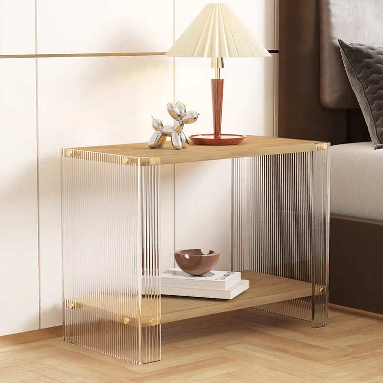 Nightstand Design Nordic Clear Gold Bedroom Furniture Luxury Modern Acrylic Wood Bed Side Bedside Table Nightstand For Bed Rooms