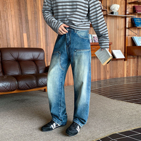 Jeans décontractés bleus de haute qualité, nouvelle tendance, pour hommes, coupe ample et polyvalente, pantalon décontracté tendance