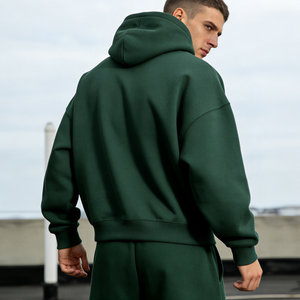 Unisex Solid Color Loose Fit <b>Hoodie</b> High Quality Thick Warm <b>Fleece</b> <b>Lined</b> Blank Hoodies for <b>Men</b> Women Low Cost Wholesale Bulk - Product Image 2