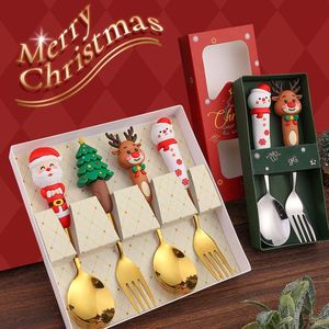 New Design Stainless Steel 4 Pcs <b>Fork</b> Spoon Set Gold Large Christmas <b>Fork</b> and Spoon Set - Product Image 5