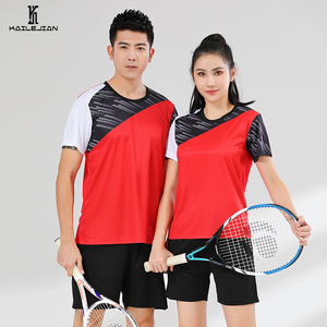 热销定制设计100% 涤纶快干透气升华印花羽毛球服男式乒乓球衫 - Product Image 1