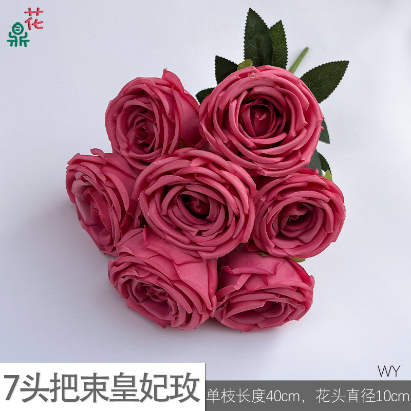 Bouquet 7 têtes, Imperial Rose WY, Rose Rouge