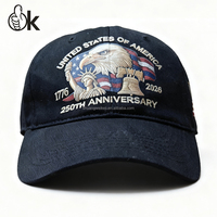 Cappellino da Baseball regolabile con ricamo 3D per 250 ° anniversario cappellini da Baseball con Design in cotone con logo