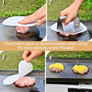 Outil de fabrication de hamburgers en acier inoxydable, gril à <span class=keywords><strong>bacon</strong></span> et presse à tortillas, outils pour hamburgers et sandwichs - Product Image 6