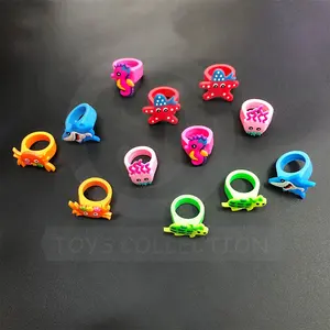 28 32mm 1 Inch Capsule Toys PVC Finger Ring Toy Mermaid Sea Animal Ring Custom Design Wholesale Small Toys For Kids