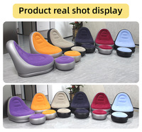Fauteuil gonflable avec repose-pieds - un canapé gonflable portable pour une personne, adapté au camping ou aux jeux