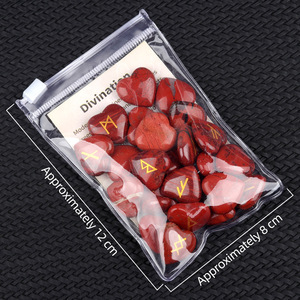 Piedras Rúnicas Naturales en Forma <span class=keywords><strong>de</strong></span> Corazón, Piedras Semipreciosas Talladas, Pulidas y Rectificadas, 25 Piezas en una Bolsa <span class=keywords><strong>de</strong></span> Tela - Product Image 4