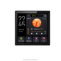 Controlador de Música Ambiental Inteligente Tipo 86, Pantalla Táctil de 2 Zonas, BT/FM/AUX/TF/USB, Multi-Habitación, Casa, Villa