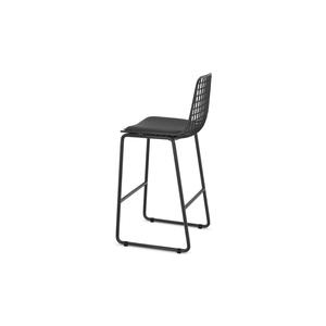 Modern design zwarte grid rugleuning zachte lederen zitting stevig frame voor Europese en Amerikaanse bars restaurants ijzeren barkruk - Product Image 6