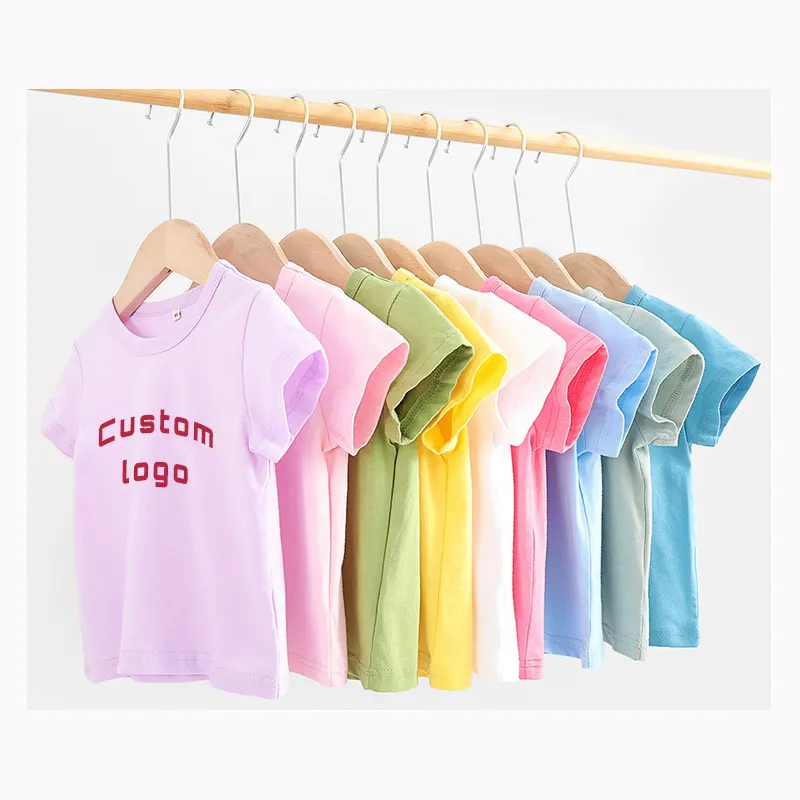 wholesale toddler clothing 2022 custom logo pattern printing blank sports boys 100% cotton unisex girls baby clothes kids tshirt