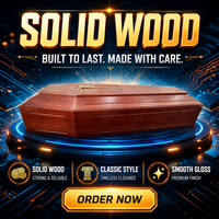 Ataúd de Madera Maciza en Oferta, Superficie Pulida Lisa, Ataúd de Madera Europeo Ecológico para Funerales, Artículos Funerarios para Adultos
