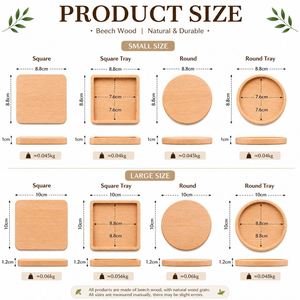 Posavasos de Madera Natural al por Mayor con Logotipo Grabado con Láser, Posavasos de Madera de Nogal y Bambú, Posavasos Personalizados con Logotipo para Regalo - Product Image 3