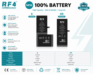 แบตเตอรี่โ<span class=keywords><strong>ท</strong></span>รศัพ<span class=keywords><strong>ท</strong></span>์มือถือ RF4 แท้ 100% สำหรับ iPhone X XR <span class=keywords><strong>XS</strong></span> <span class=keywords><strong>XS</strong></span> <span class=keywords><strong>Max</strong></span> ความจุจริง OEM ใหม่ 0 รอบการใช้งาน - Product Image 3