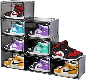 Boîte à chaussures empilable à ouverture latérale magnétique, contrôle du son, lumières LED, fonction de stérilisation, lumières LED, boîte à chaussures en plastique - Product Image 1