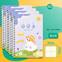 Cuaderno Espiral Creativo ZX con Diseño de Dibujos Animados, Papel A5, Cuaderno para Estudiantes de Primaria, Diario con Cuadrícula Tian Zi, Escritura en Chino