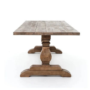 โต๊ะรับประทานอาหารในฟาร์มไม้โอ๊คทรงสี่เหลี่ยมสไตล์ฝรั่งเศสแบบเรียบง่ายปรับแต่งได้ - Product Image 2