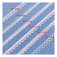 Vente en gros de dentelle florale soluble dans l'eau de 2 cm de large, broderie, bordure de robe de mariée, décoration