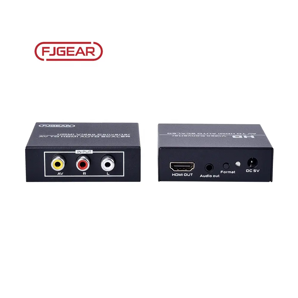 Fjgear Hot Bán Đen Hỗ Trợ Độ Phân Giải 1920*1200 HD Chuyển Đổi HDMI Để AV RCA Chuyển Đổi