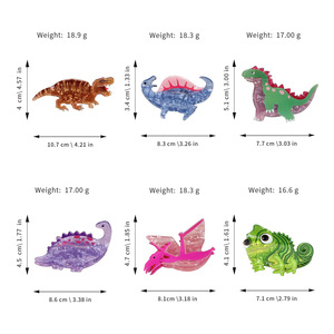 Vente en gros de griffes en poils d'animaux mignons et bruns, griffe de <span class=keywords><strong>dinosaure</strong></span> à cheveux plats, douce et élégante griffe de cheveux en acrylique pour femmes - Product Image 4