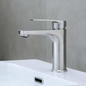 2025 Sanitary Bathroom Single-Hole <strong>Basin</strong> Faucet Deck Mounted Stainless Steel Water Mixer Hot Cold Hand <strong>Wash</strong> Tap Ceramic <strong>Valve</strong> - Product Image 2