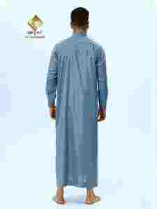 Al Haramain <b>Men</b> <b>Thobe</b> Long Sleeve Cotton Prayer Robe Solid Color Floor Length Modest Style Middle East Traditional looks - Product Image 1
