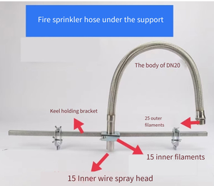 Tuyau flexible en acier inoxydable DN15 1/2 pouce pour système d'extinction d'incendie, accessoire d'équipement de lutte contre l'incendie, tuyau tressé - Product Image 2