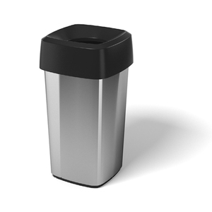 Cestino per Rifiuti 60 L Grigio Design Cubo per Uso Interno ed Esterno - Product Image 1