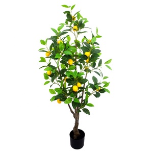 Arbre artificiel citronnier de 130 cm de haut, réaliste, avec fruits factices, pour la décoration de salon, de chambre et d'intérieur - Product Image 6