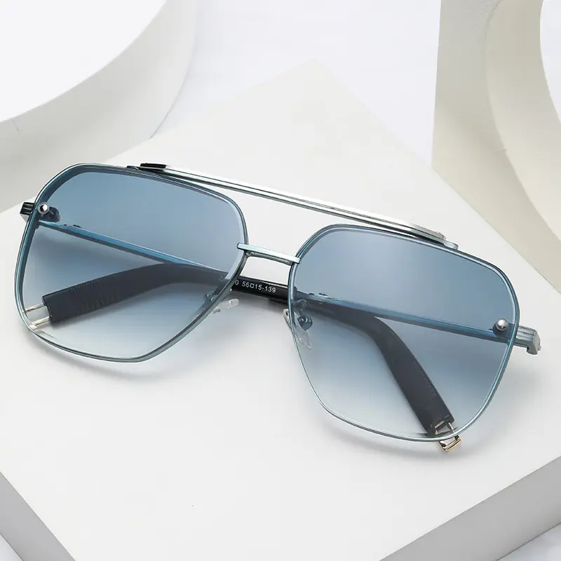 3A570 métal UV400 vintage ombre hommes rétro vente en gros lunettes de soleil de haute qualité pour femmes nom de marque