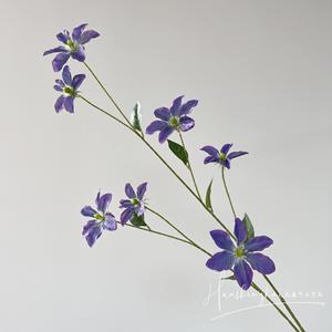 Bouquet de fleurs artificielles en soie Huashengkai, clematis, haute simulation, décoration pour mariage et maison - Product Image 3