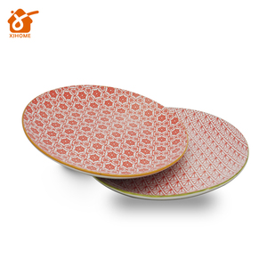 <span class=keywords><strong>Service</strong></span> de <span class=keywords><strong>vaisselle</strong></span> en porcelaine <span class=keywords><strong>rouge</strong></span> 10.5 "bon marché en vrac pour restaurant assiettes à dîner avec impression PAD - Product Image 1