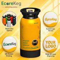 Fût à bière en plastique 20L Ecorekeg Type Économique 15 bars Haute Pression Durée de Conservation 12 Mois Sans Gaz CO2 Requis Outil pour la Fabrication de Bière Artisanale
