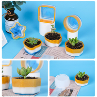 Nouveau produit succulent pot de fleur silicone moule étoile ronde bricolage ciment béton gypse pot de fleur moule